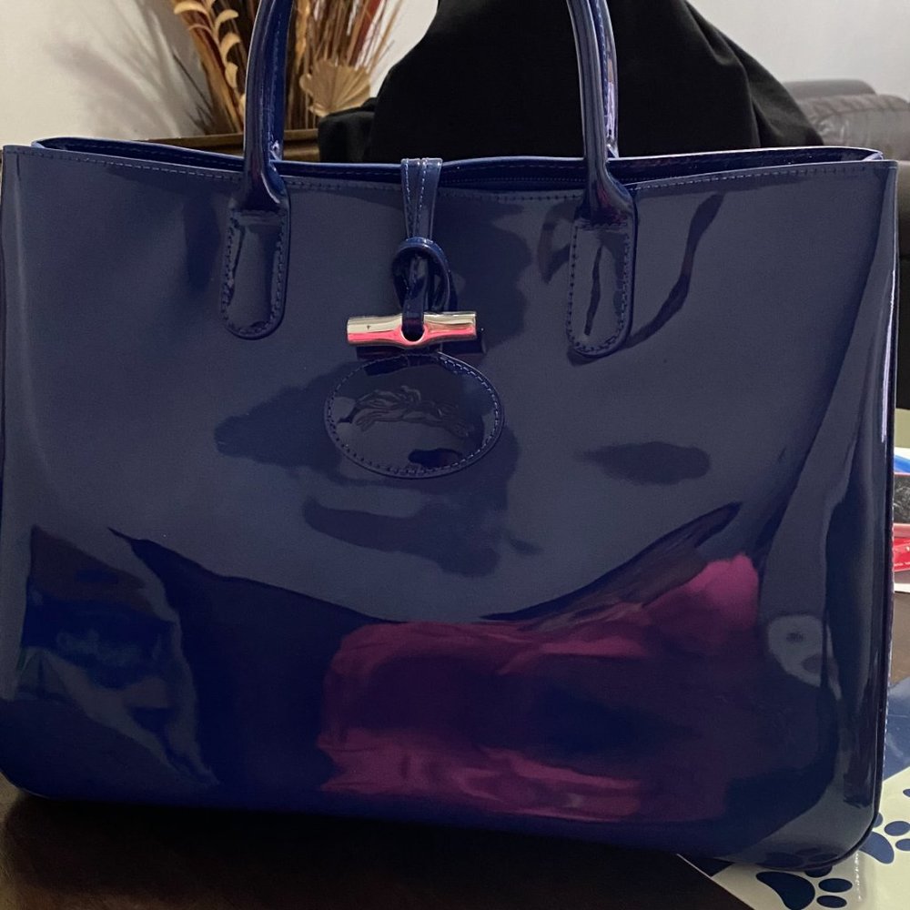 Longchamp Blue ROSEAU ESSENTIAL LARGE Tote Bag for SALE! - Picture 2 of 15